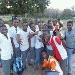 Form 4 students celebrating after winning the Malindi High School tournament that was organized in the school by the principal and the D.E.O Malindi sub county